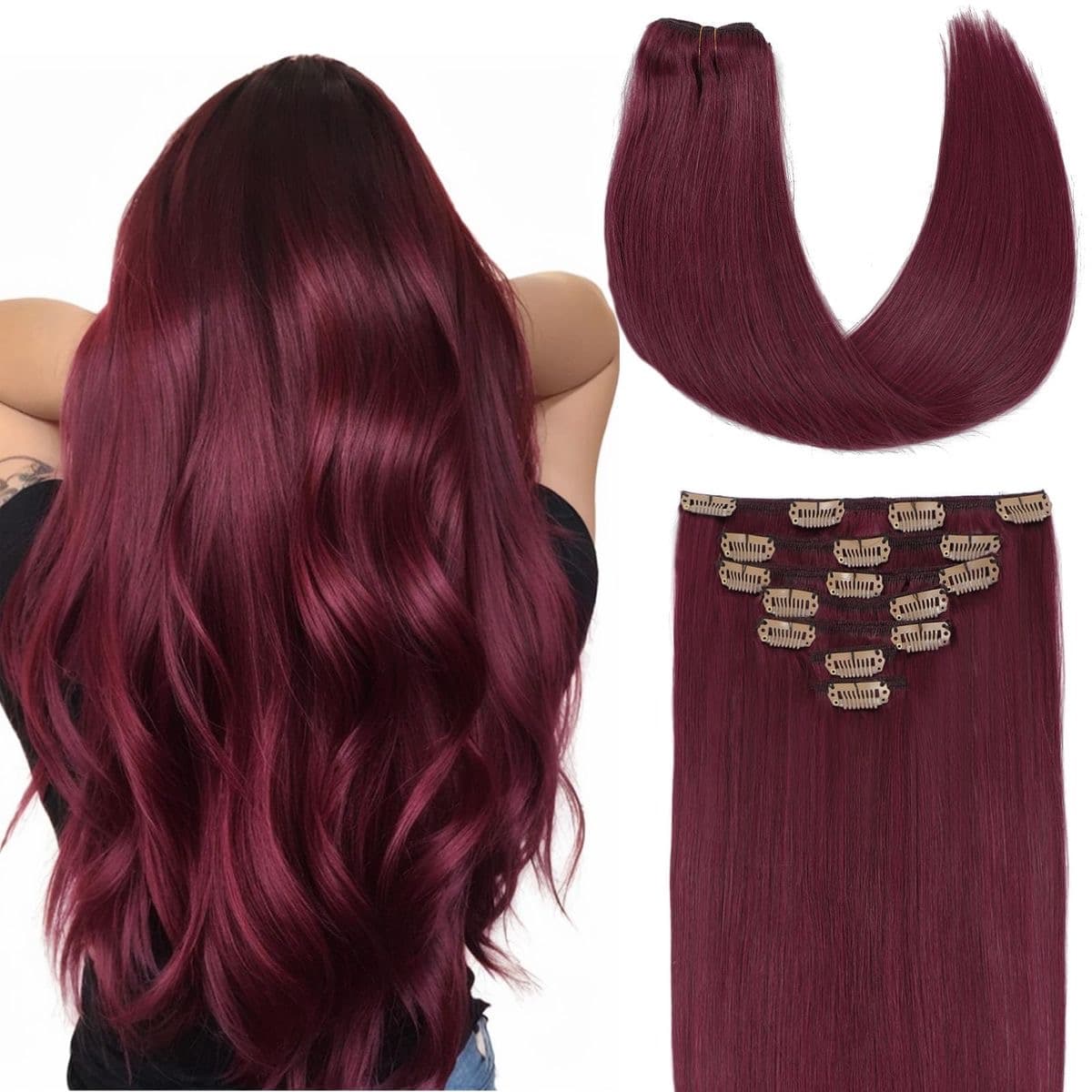 Extensii Clip-On DeLuxe Extreme Burgundy