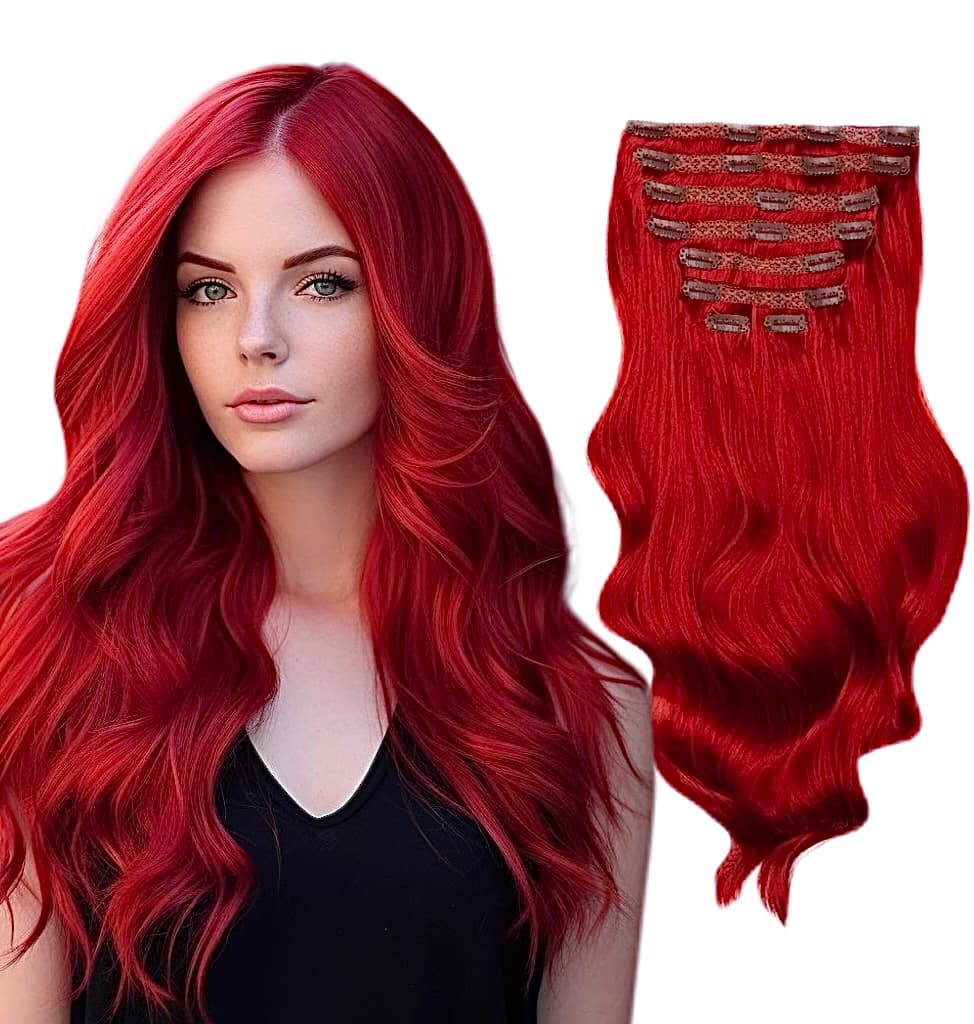 Extensii Clip-On DeLuxe Extreme Red