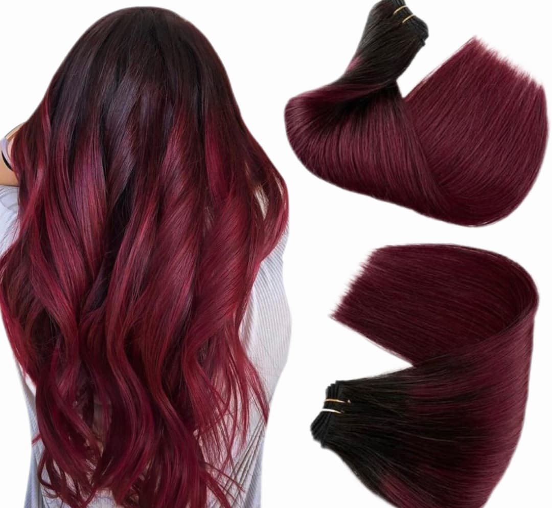 Extensii Clip-On DeLuxe Extreme Ombre #1B Burgundy