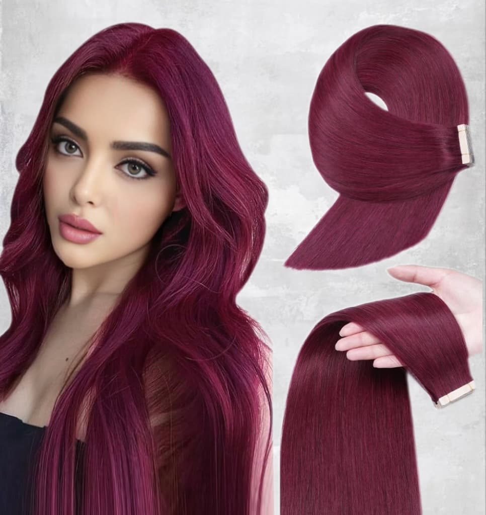 Extensii Tape In Burgundy