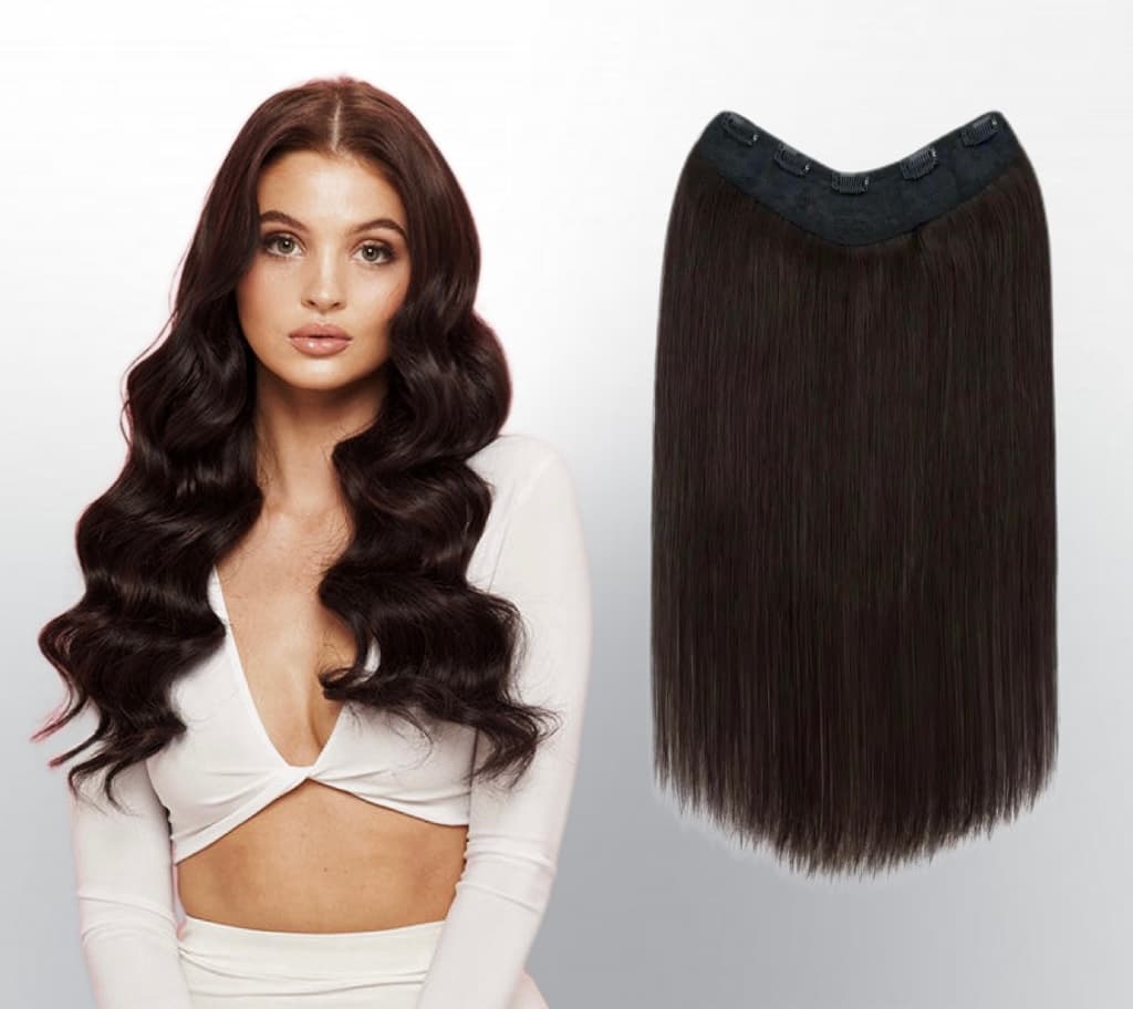 Trese de Par Natural V-Shape Deluxe Saten Inchis #2L