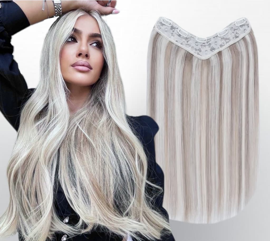 Trese de Par Natural V-Shape Deluxe Balayage #19/Silver