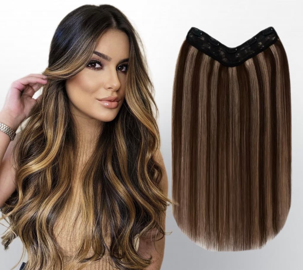Trese de Par Natural V-Shape Deluxe Balayage #2/#8