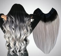 Trese de Par Natural V-Shape Deluxe Ombre #1B/Grey