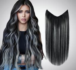 Trese de Par Natural V-Shape Deluxe Balayage #1B/Light Grey