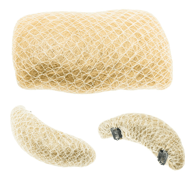 Set 3 bureti din par natural pentru coc Blond