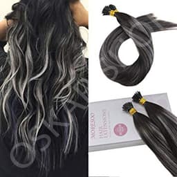 Extensii cheratina par Ondulat Balayage #1B Grey