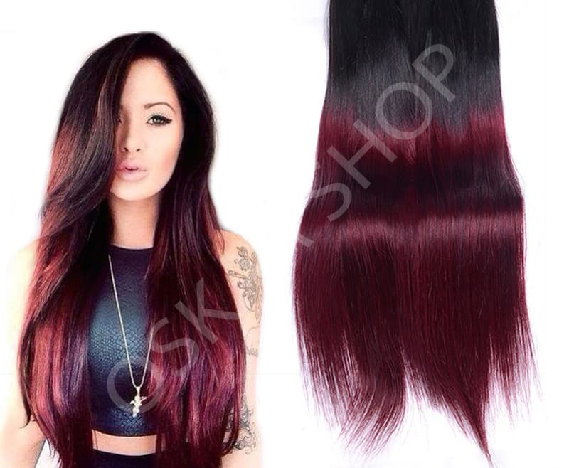 Mini Set Clip-On Ombre #1B Burgundy