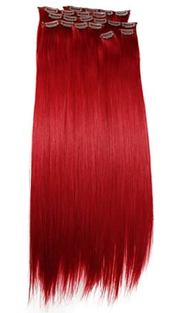 Clip-On Drept Sintetic Red