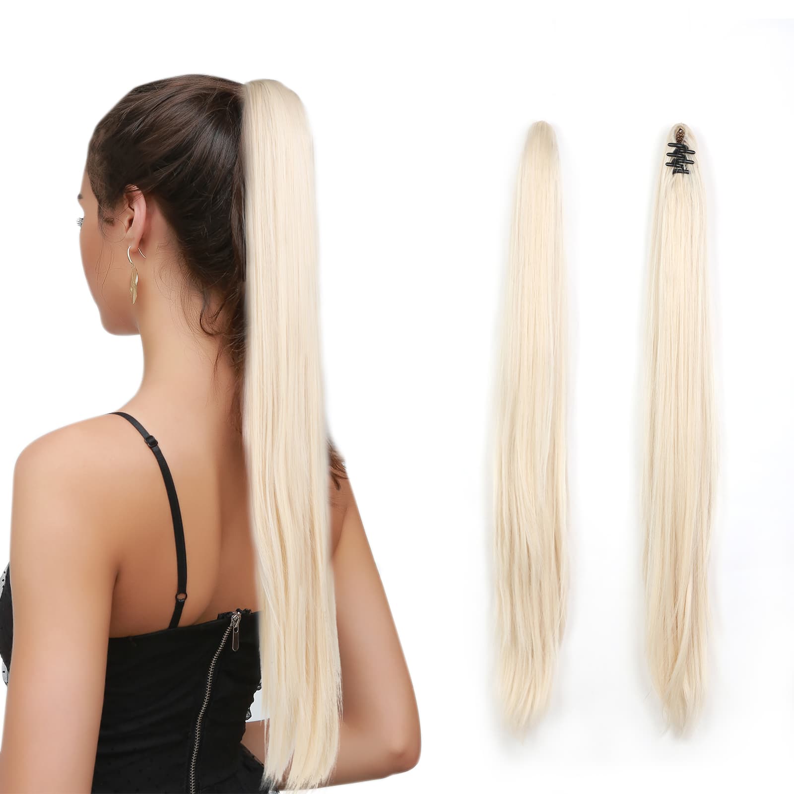 Coada de Par cu Cleste Blond Alb