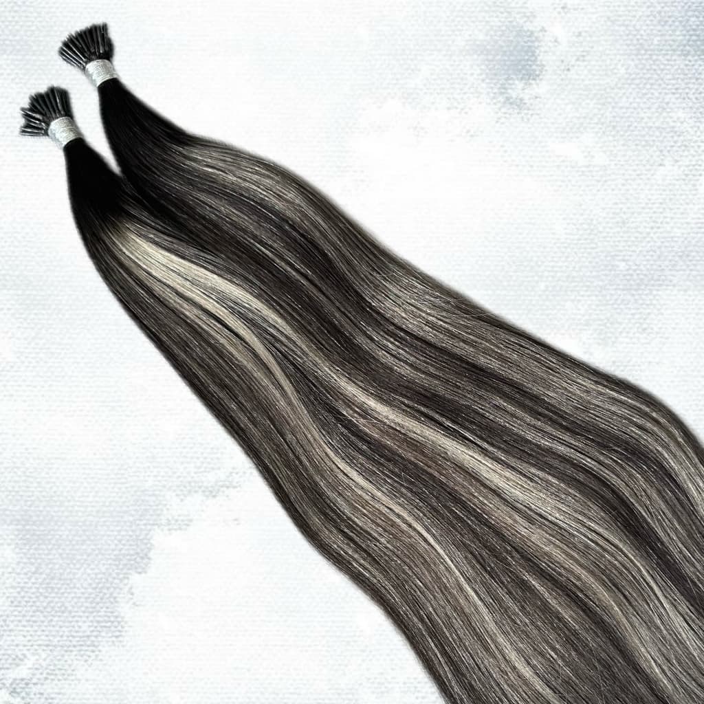 Extensii Nanoring Russian Balayage #1B/ Grey/ #1B