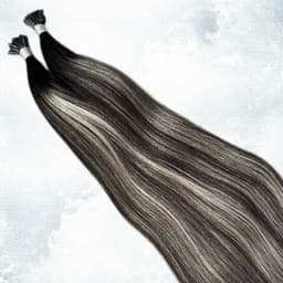 Extensii Nanoring Russian Balayage #1B/ Grey/ #1B