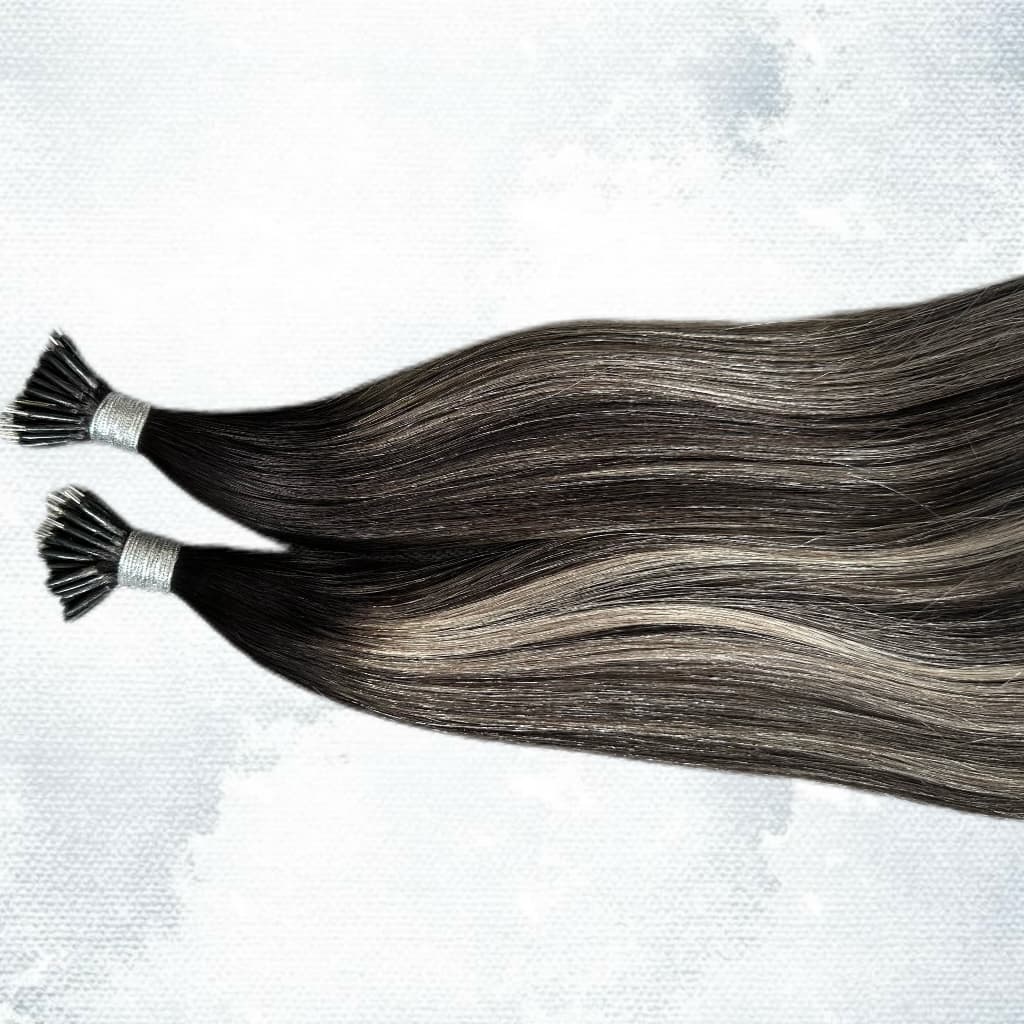 Extensii Nanoring Russian Balayage #1B/ Grey/ #1B