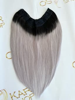 Trese de Par Natural V-Shape Ombre #8/Silver